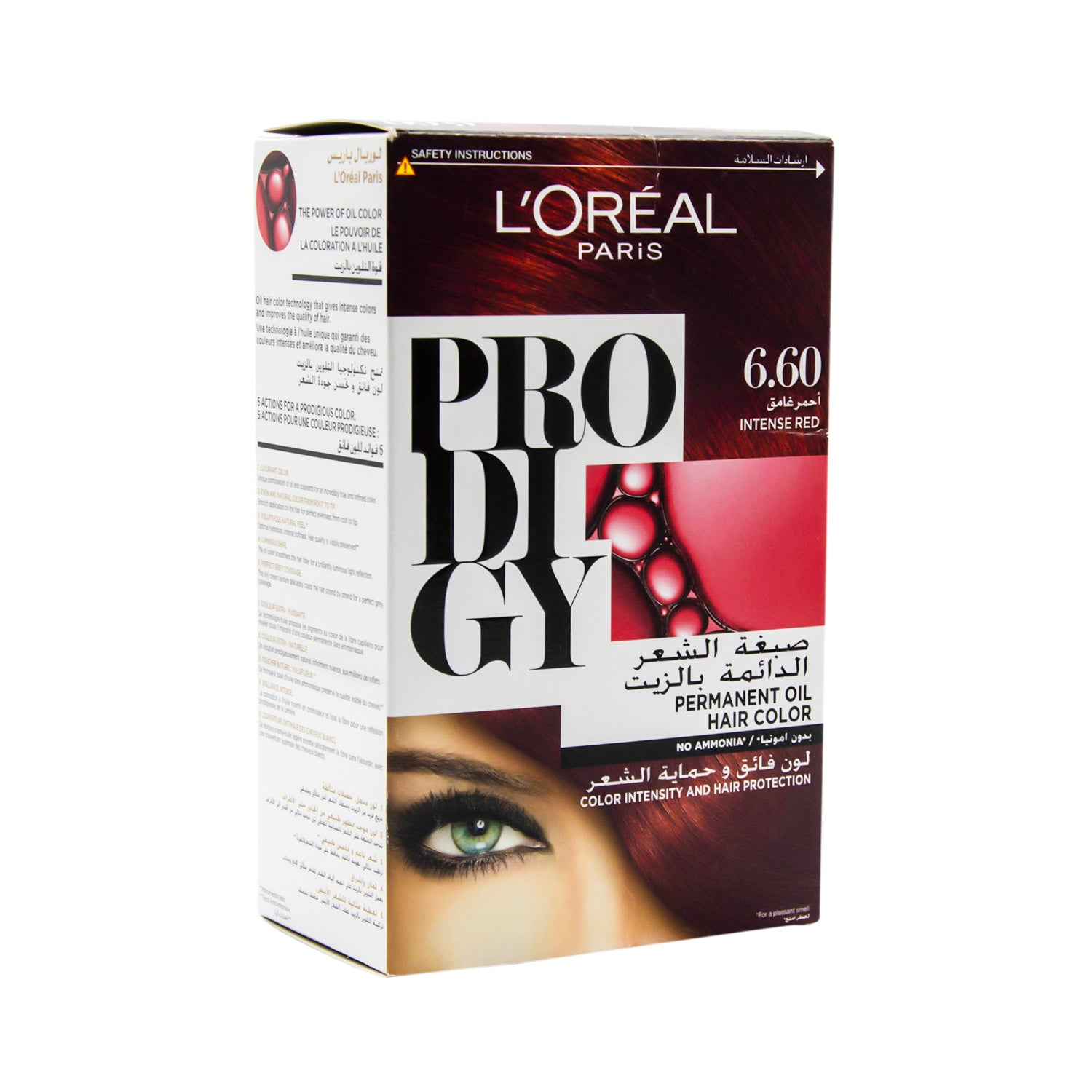 L'Oreal Prodigy Permanent Oil Hair Color Intense Red 6.60 - ammonia free