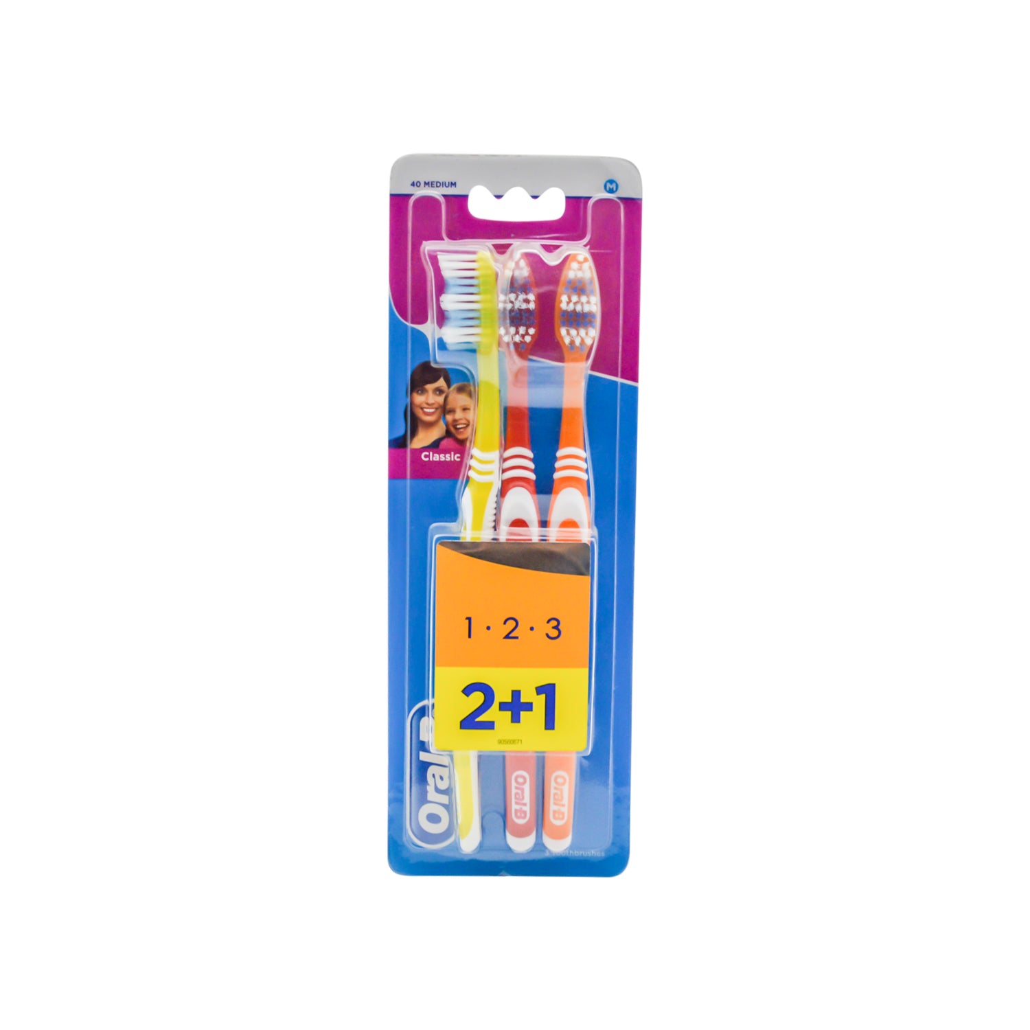 Oral-B Classic Assorted Medium Toothbrushes (2+1 Free)