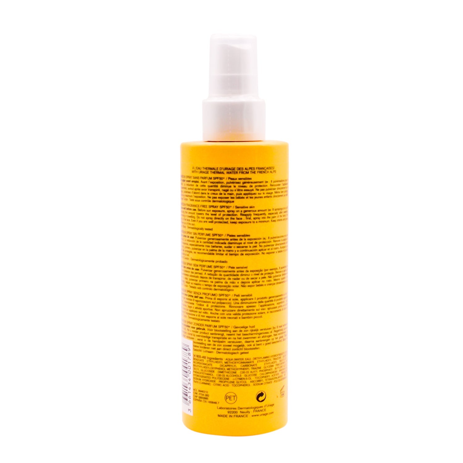 Uriage Eau Thermale Bariesun Water-Resistant Sunscreen Spray for Sensitive Skin SPF50+
