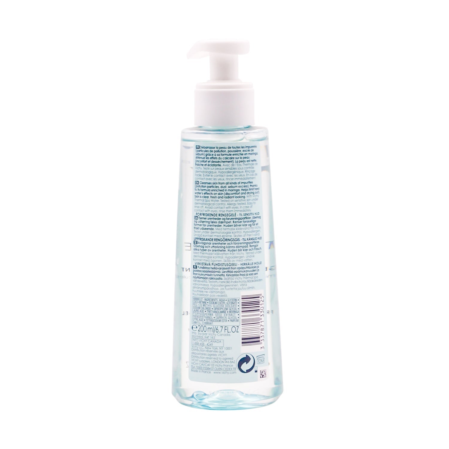 Vichy Purete Thermale Fresh Cleansing Gel for Sensitive Skin - parabens free