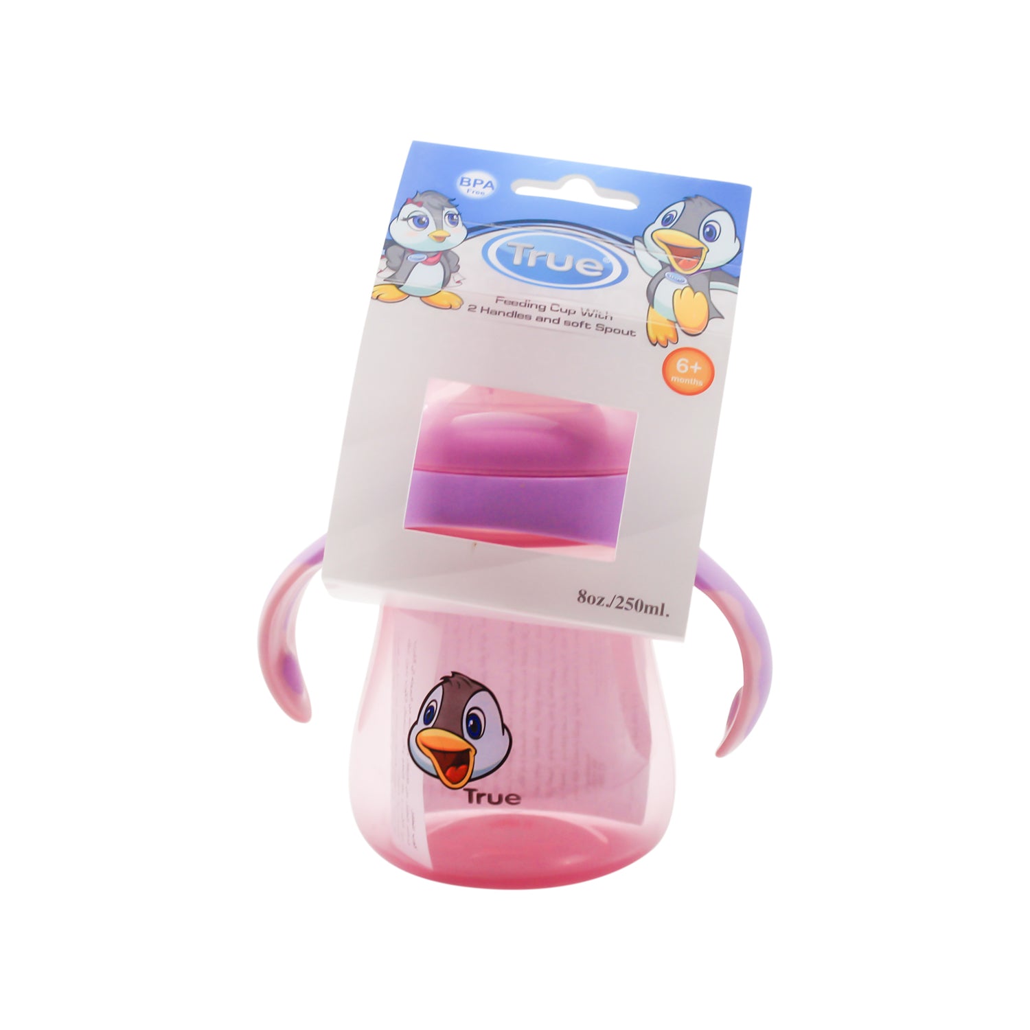 True Green & Blue 250ml Feeding Baby Cup with Handle & Silicone Spout (6+ Months) - BPA free