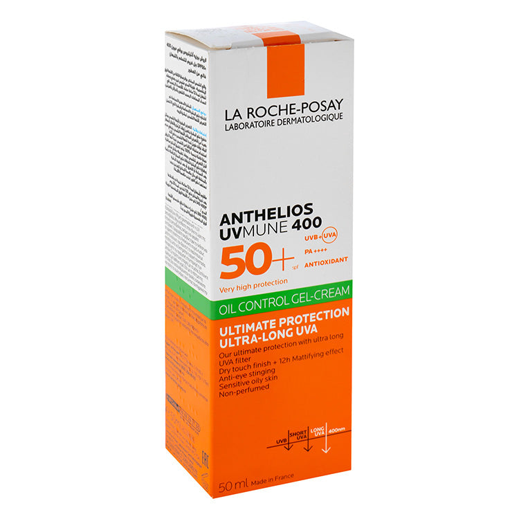 La Roche-Posay Anthelios UVMune 400 Mattifying & Oil Controlling Dry Touch Sunscreen for Sensitive & Oily Skin SPF50+ PA++++ - non comedogenic, perfume free