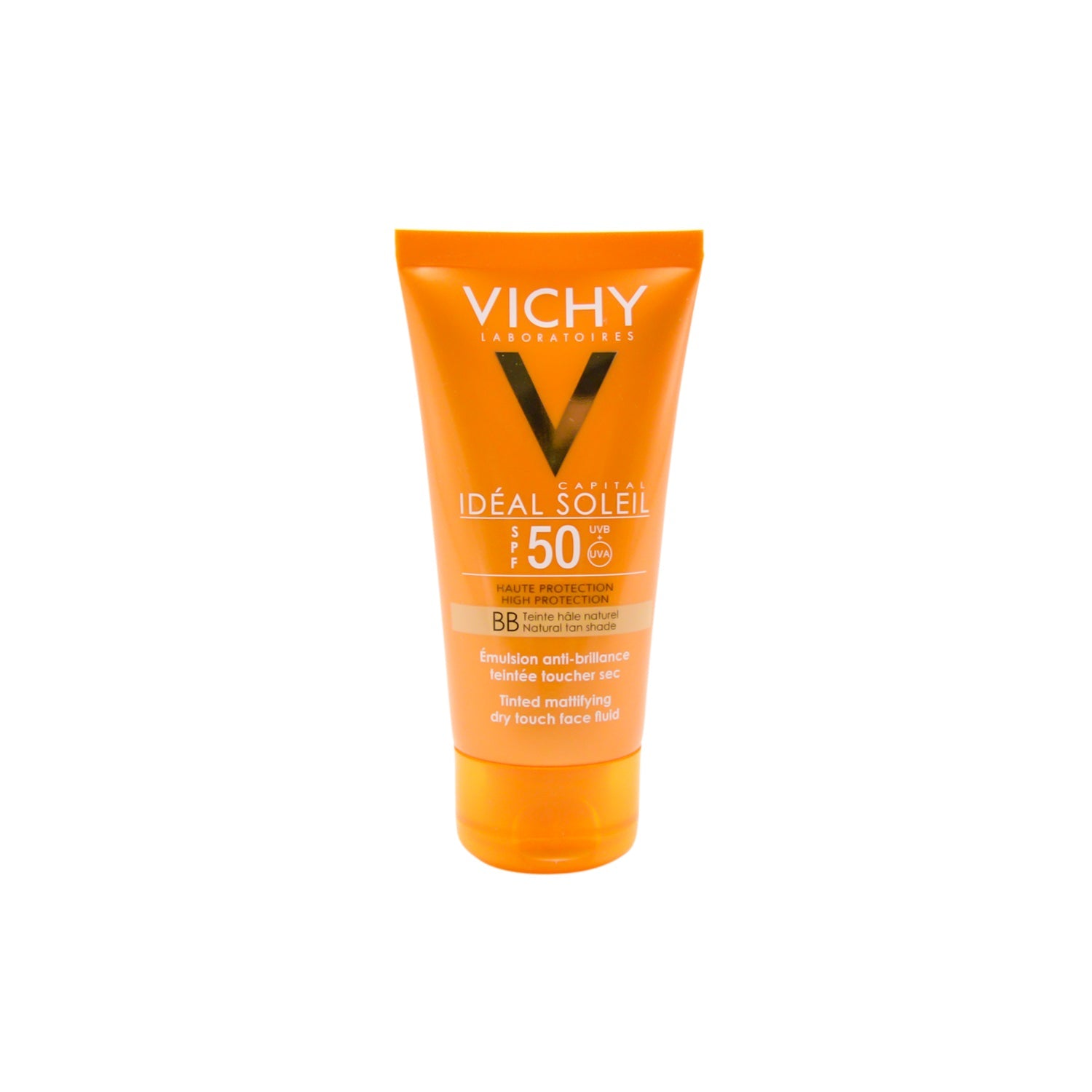 Vichy Capital Soleil Water-Resistant Hypoallergenic High Protection & Mattifying BB Tinted Dry Touch Facial Sunscreen with Vichy Volcanic Water for Combination to Oily Sensitive Skin Natural Tan Shade SPF50