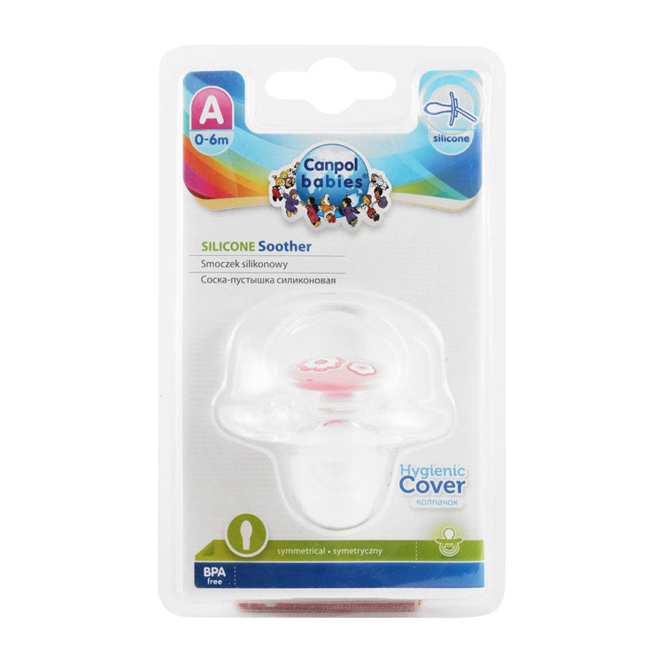 Canpol Babies Silicone Soother with Hygienic Cover Grade A (0-6 Months) - BPA free