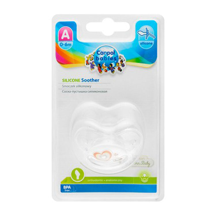 Canpol Babies Transparent Silicone Orthodontic Soother (0-6 Months) - BPA free