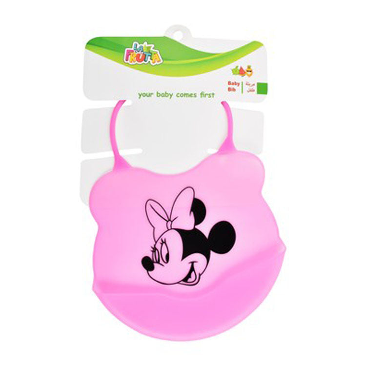 La Frutta Pink Minnie Mouse Print Baby Bib