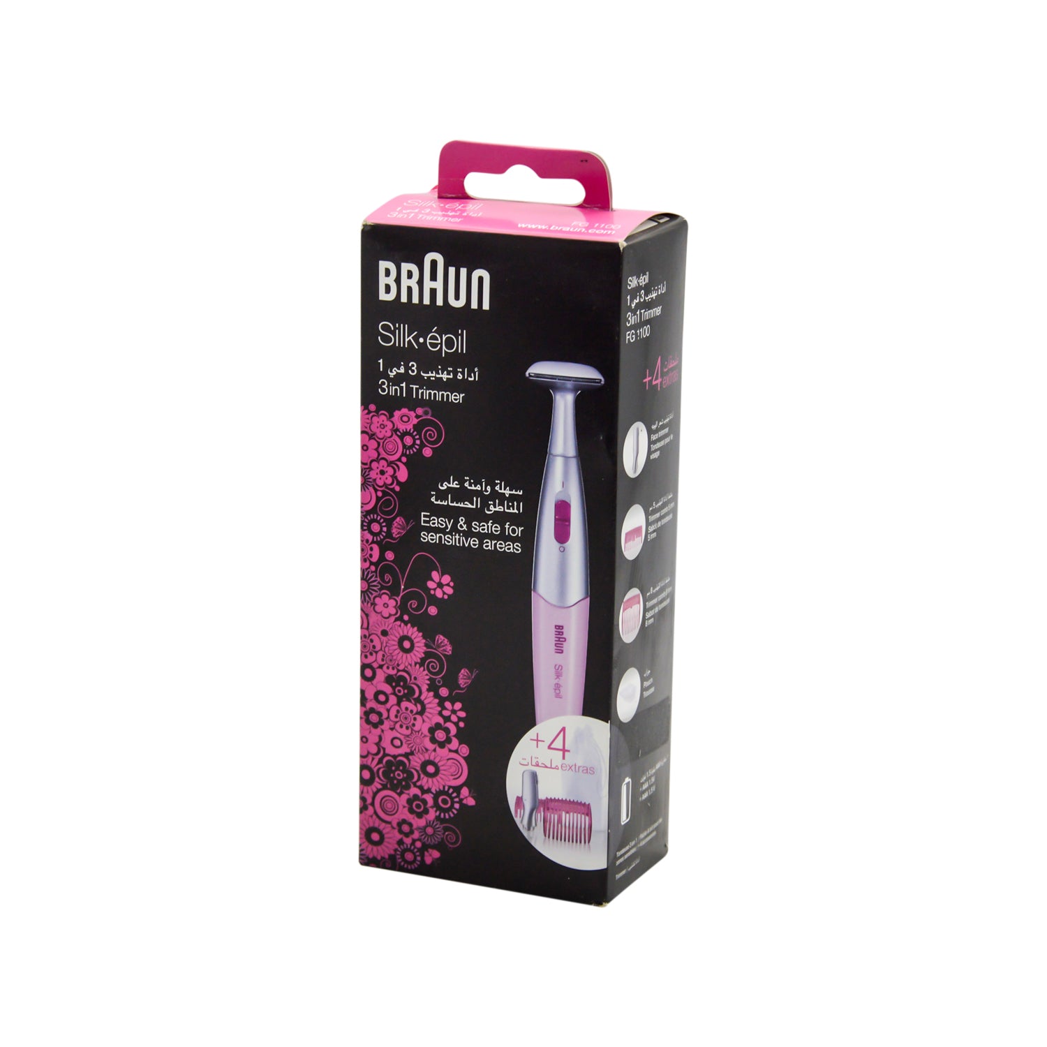 Braun Silk-Epil Pink 3in1 Trimmer for Sensitive Areas