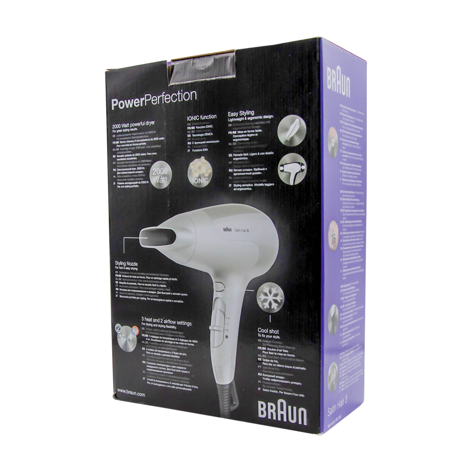 Braun Satin 3 Power Perfection 2000W Hair Dryer HD 380