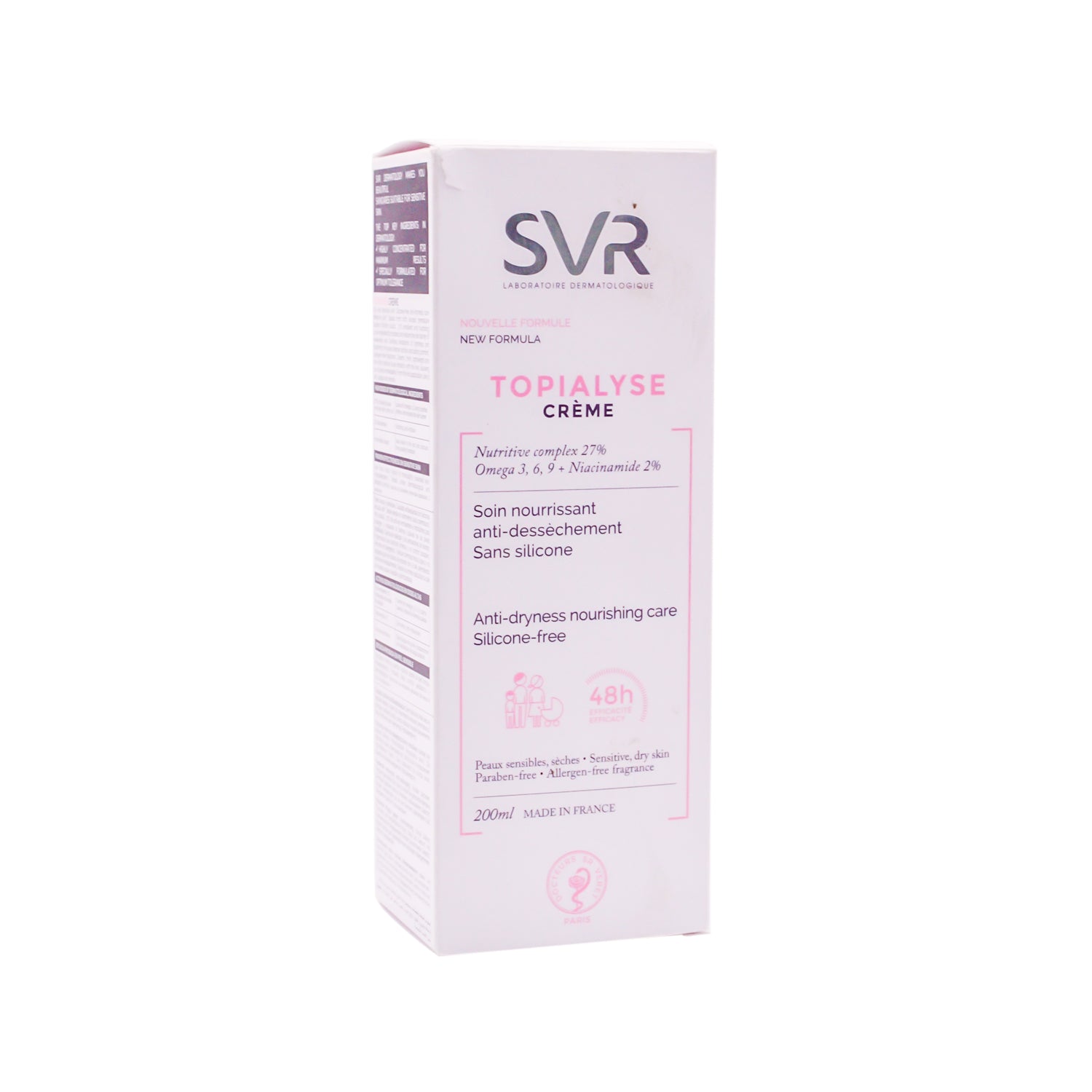 SVR Topialyse Hypoallergenic Nourishing Anti-Dryness Face & Body Cream for Sensitive & Dry Skin - parabens free, silicone free