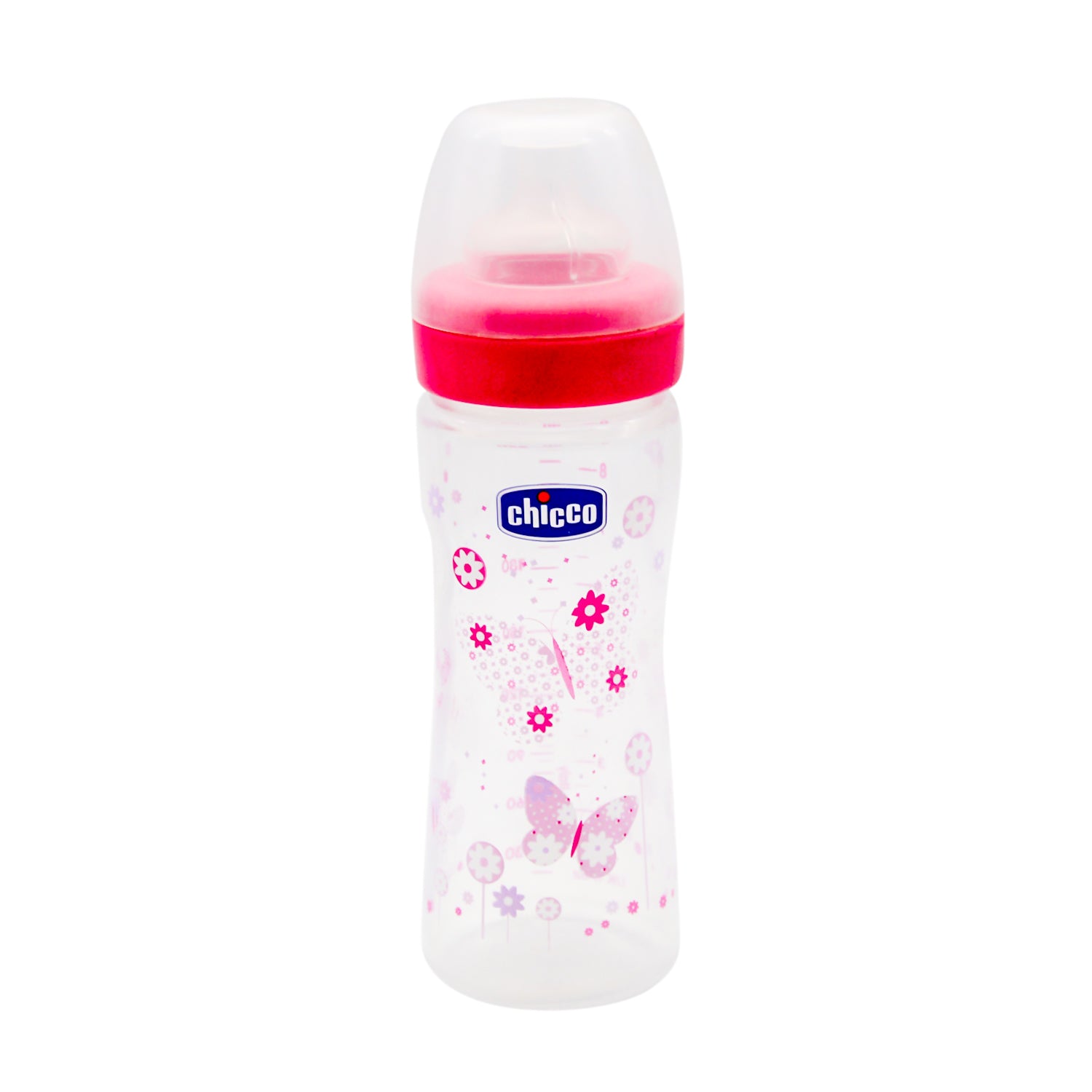 Chicco Well Being Pink Medium Flow 250ml Feeding Bottle (2+ Months) - BPA free