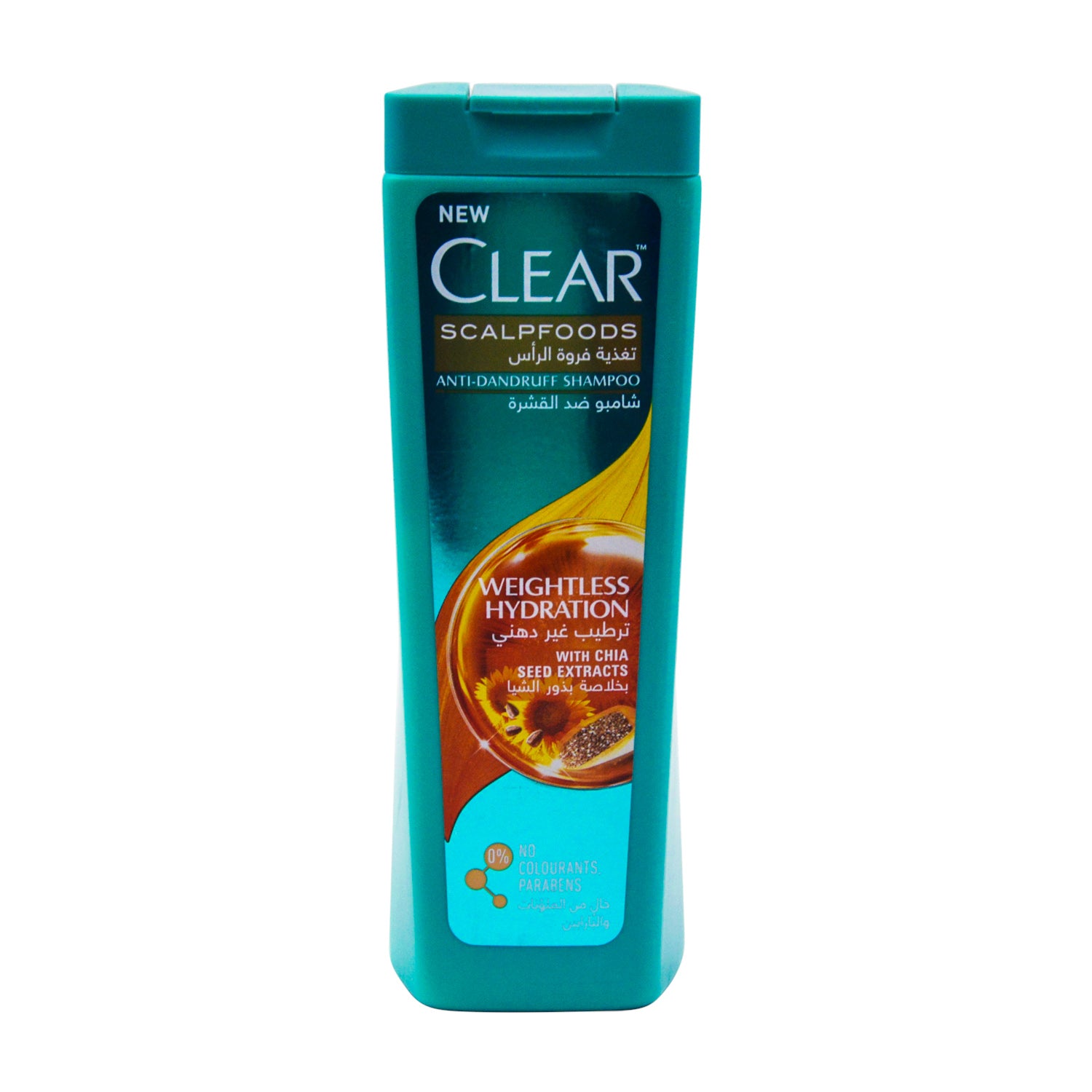 Clear Scalpfoods Anti-Dandruff Shampoo Weightless Hydration with Chia Seed Extract - parabens free, colorant free
