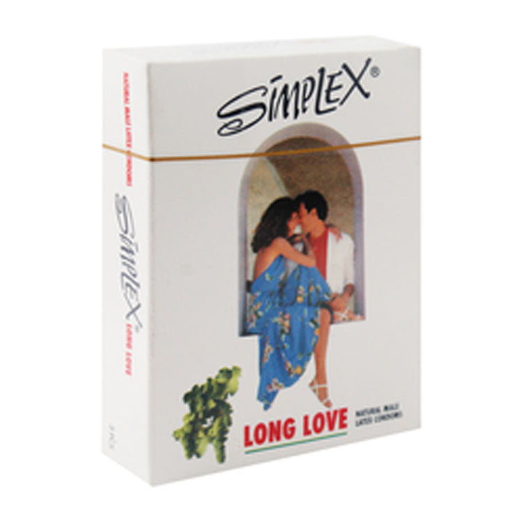 Simplex Long Love Pink Lubricated Latex Condoms
