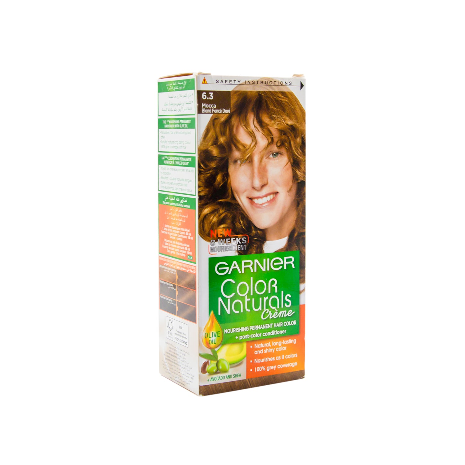 Garnier Color Naturals Nourishing Permanent Hair Dye Cream with 3 Oils Mocha Blonde 6.3