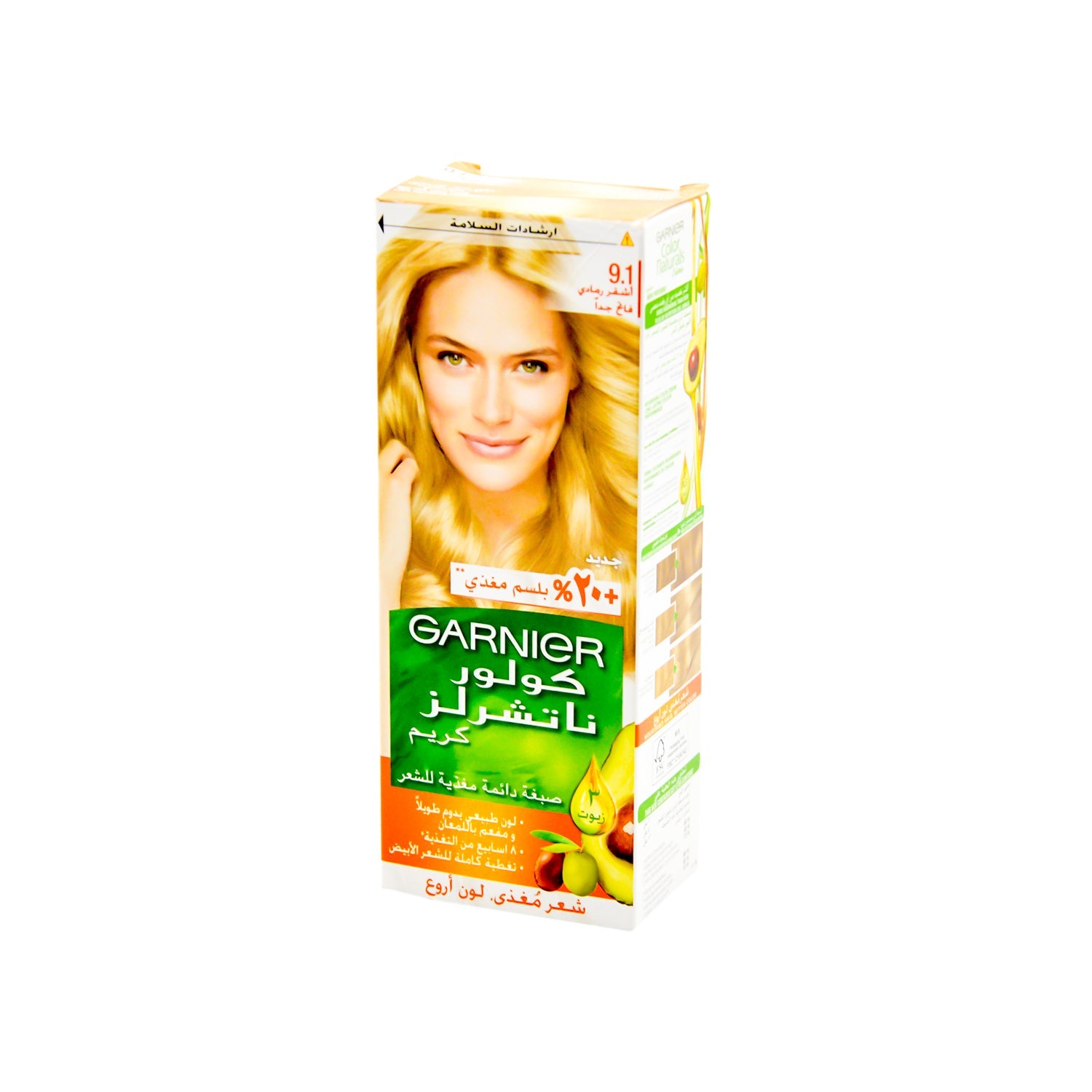 Garnier Color Naturals Nourishing Permanent Hair Dye Cream with 3 Oils Natural Extra Light Ash Blonde 9.1