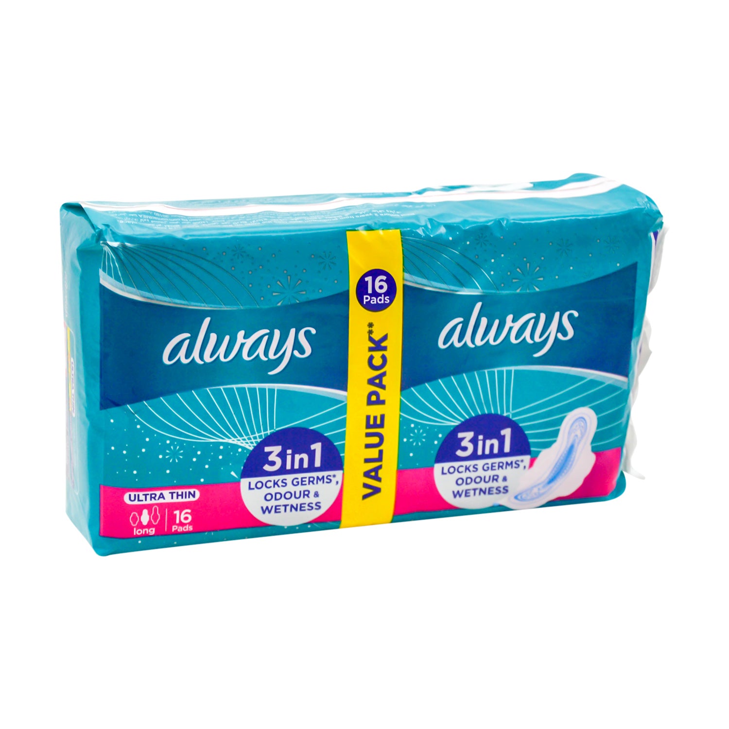 Always 3in1 Herbal Freshness Ultra Thin Long Pads with Wings