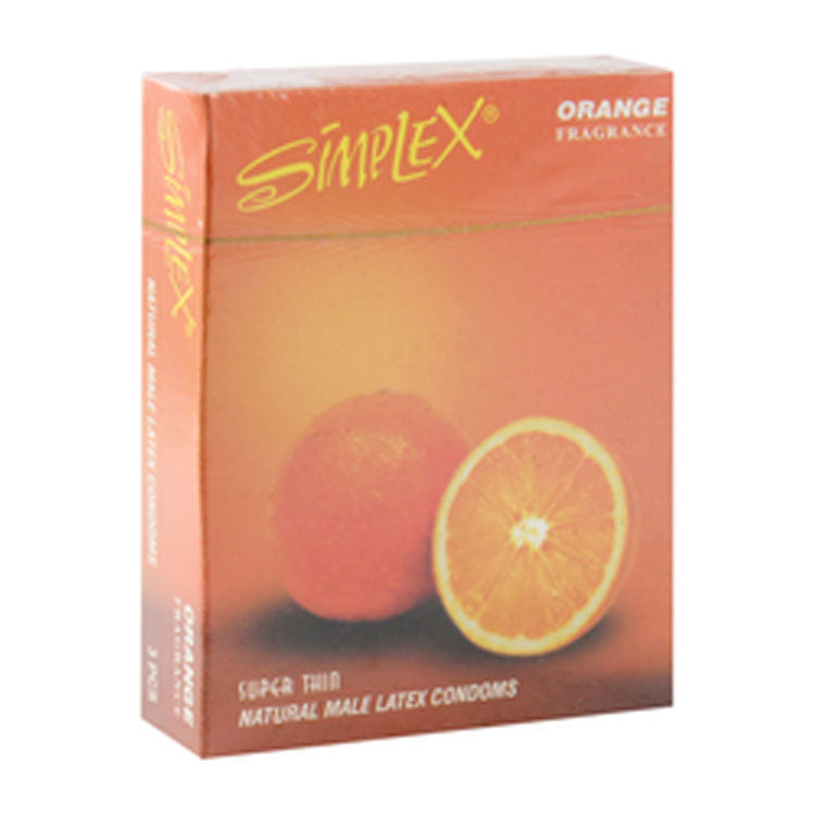 واقيات ذكرية رقيقة للغاية من اللاتكس الطبيعي من سيمبلكس برائحة البرتقال