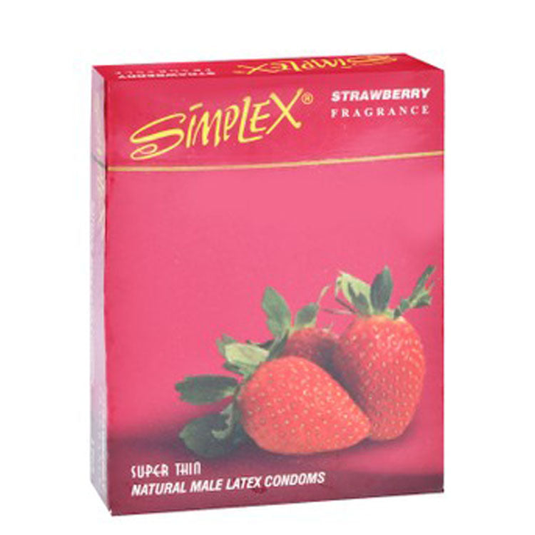Simplex Super Thin Condom Strawberry Scent 3 per pack