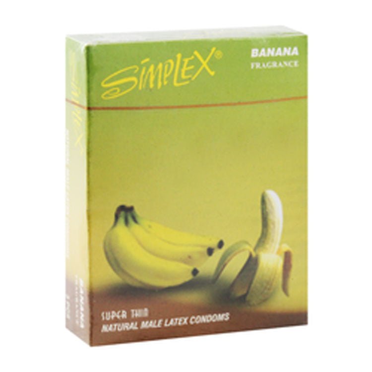 Simplex Super Thin Natural Latex Condoms Banana Scent 3 per pack