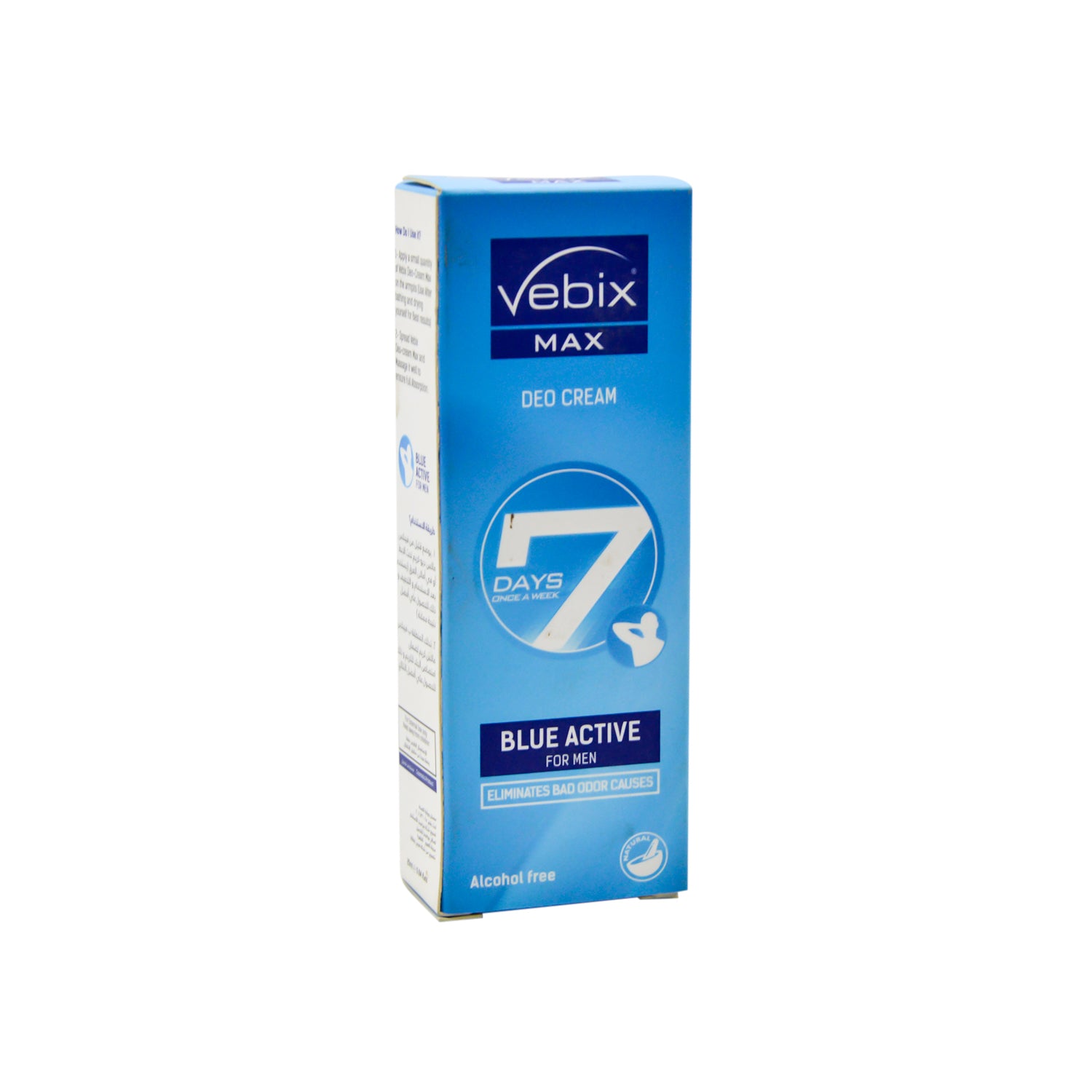 Vebix Max Blue Active Deo Cream for Men - alcohol free
