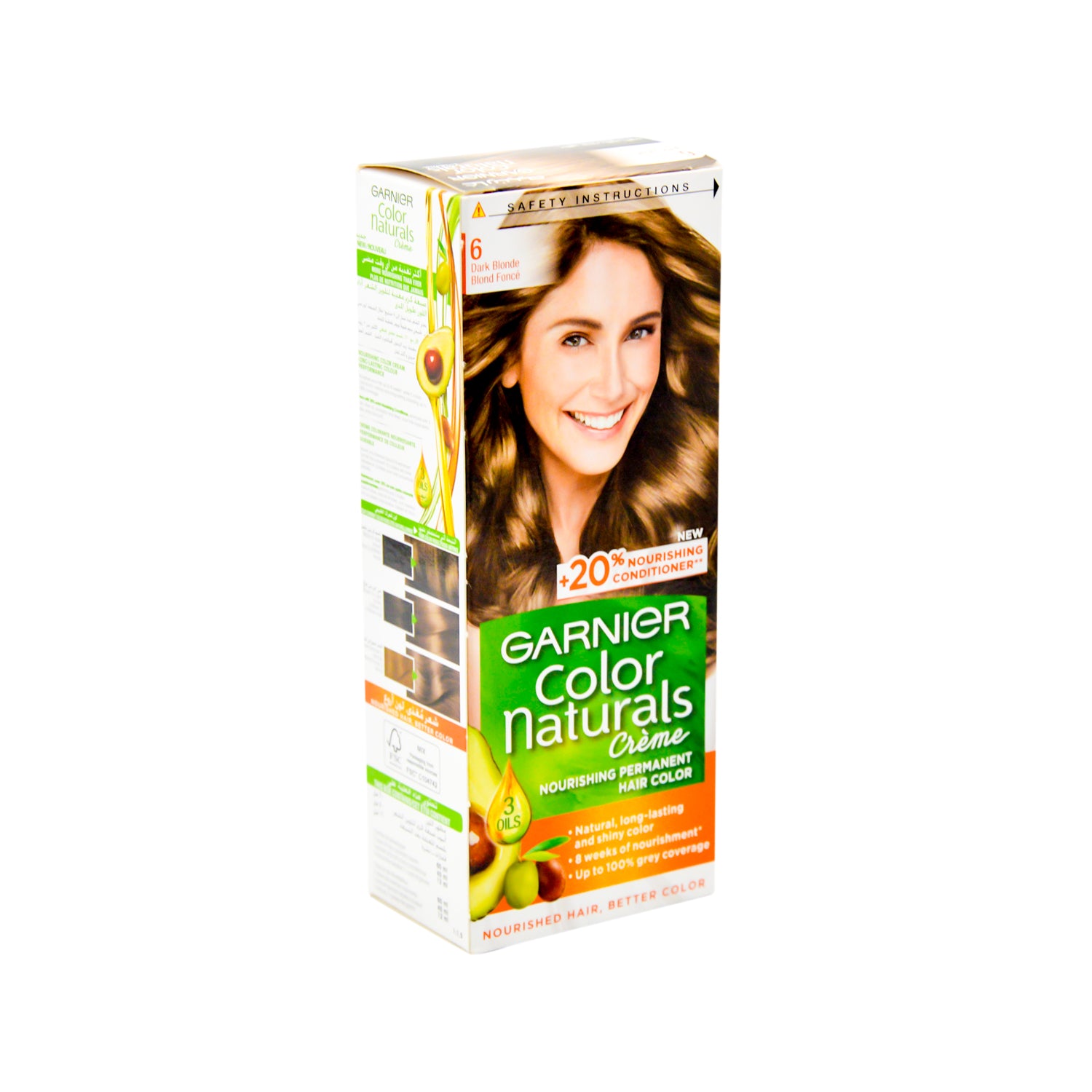 Garnier Color Naturals Nourishing Permanent Hair Dye Cream with Shea Butter, Avocado & Olive Oils Dark Blonde 6
