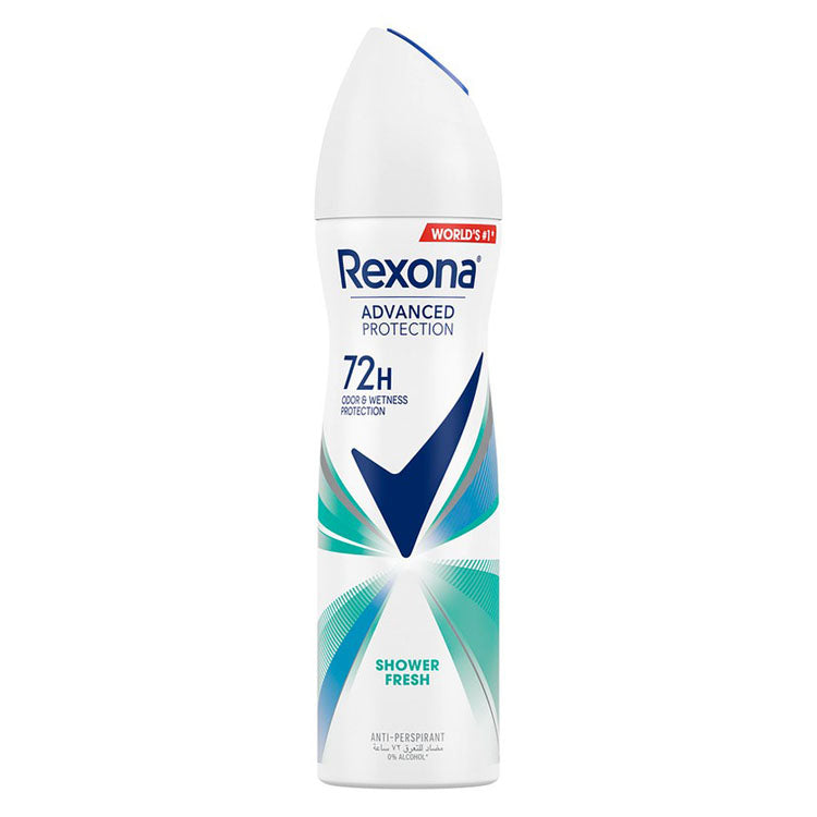 Rexona Advanced Protection 72H Antiperspirant Shower Fresh Deodorant Spray for Women - alcohol free