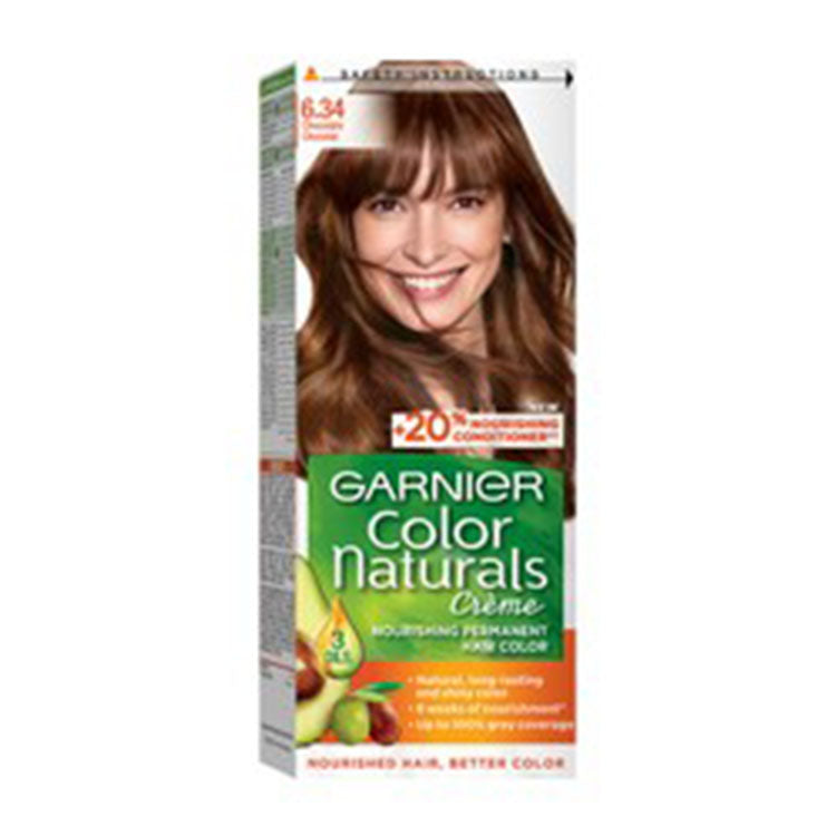 Garnier Color Naturals Nourishing Permanent Hair Dye Cream with Shea Butter, Avocado & Olive Oils Chocolate 6.34