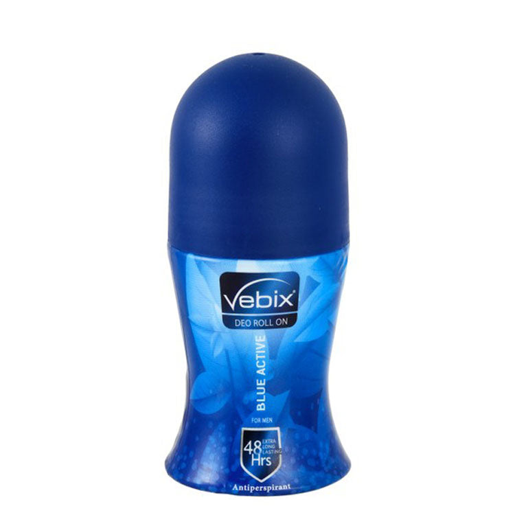 Vebix 48H Antiperspirant Roll-On Deodorant Blue Active Scent for Men