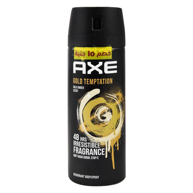 Axe Gold Temptation 48H Body Deodorant Spray Gold Amber Scent for Men (-15 EGP)