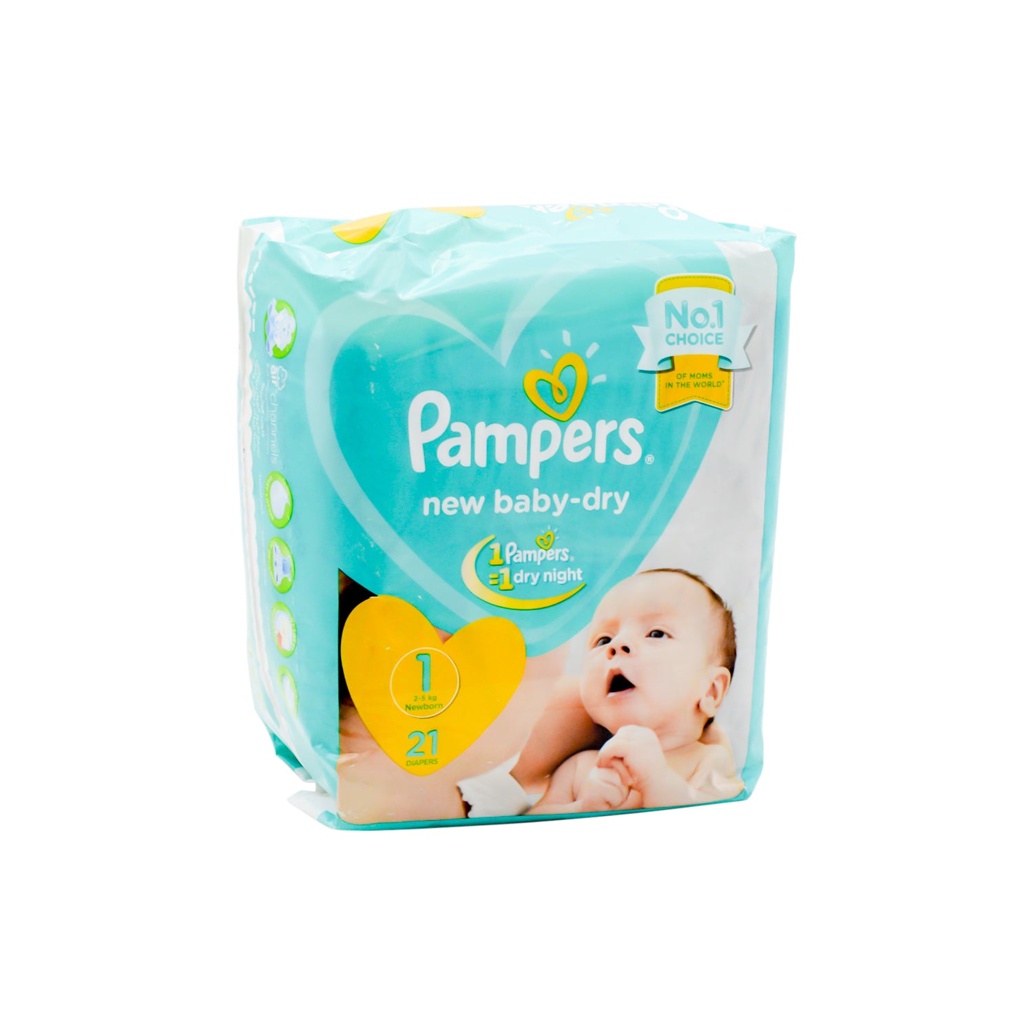Pampers Baby-Dry Newborn Diapers with Aloe Vera Lotion Size 1 (2-5kg)