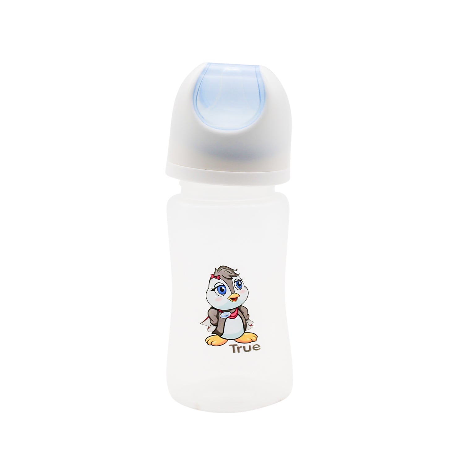 True White 250ml Feeding Bottle with Standard Silicone Teat (3+ Months) - BPA free