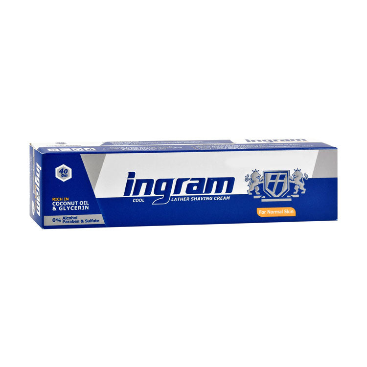 Ingram Cool Lather Shaving Cream with Glycerin & Coconut Oil for Normal Skin - alcohol free, parabens free, sulfate free