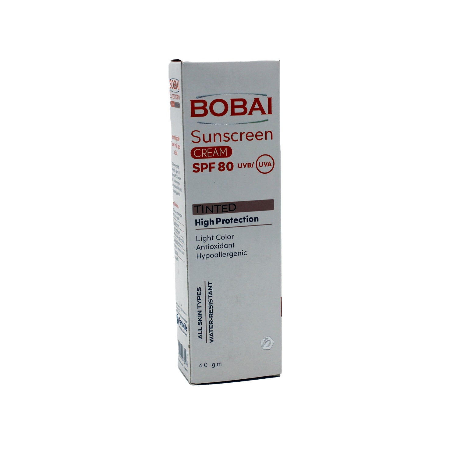 Bobai Hypoallergenic Water-Resistant Tinted Antioxidant Facial Sunscreen for All Skin Types SPF80 - non comedogenic