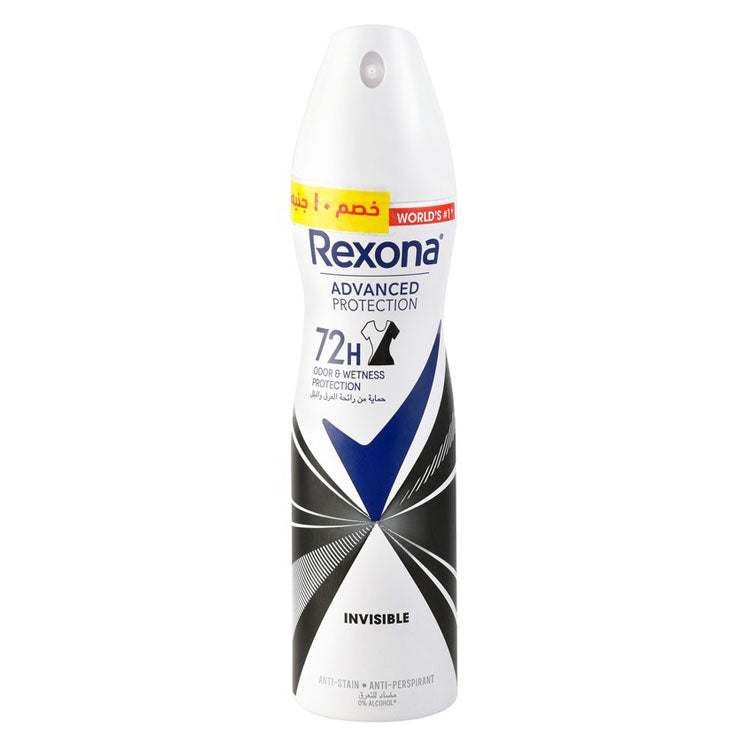 Rexona Advanced Protection 72H Antiperspirant Invisible Deodorant Spray for Women (-10 EGP) - alcohol free