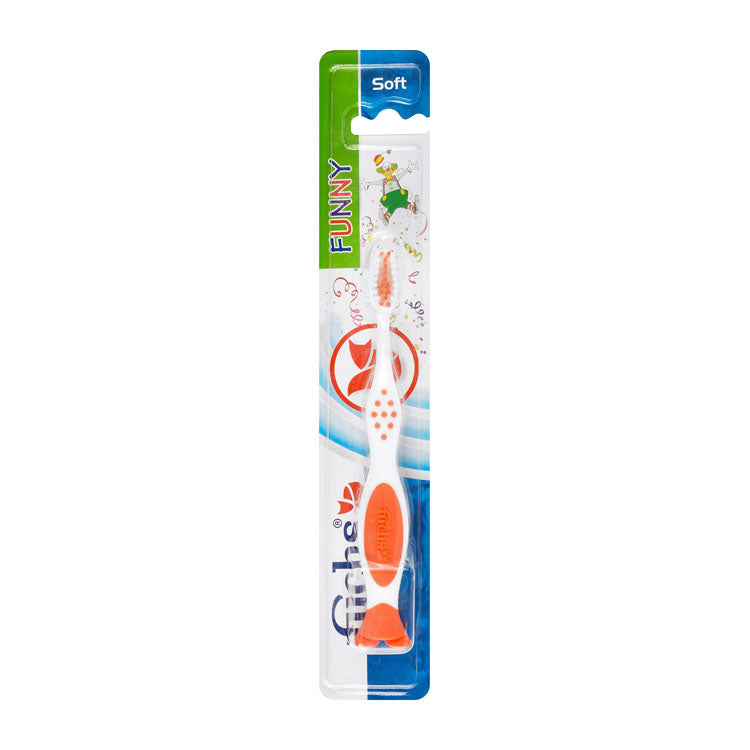 Fuchs Funny Orange & White Soft Toothbrush