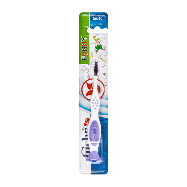 Fuchs Funny Purple & White Soft Toothbrush