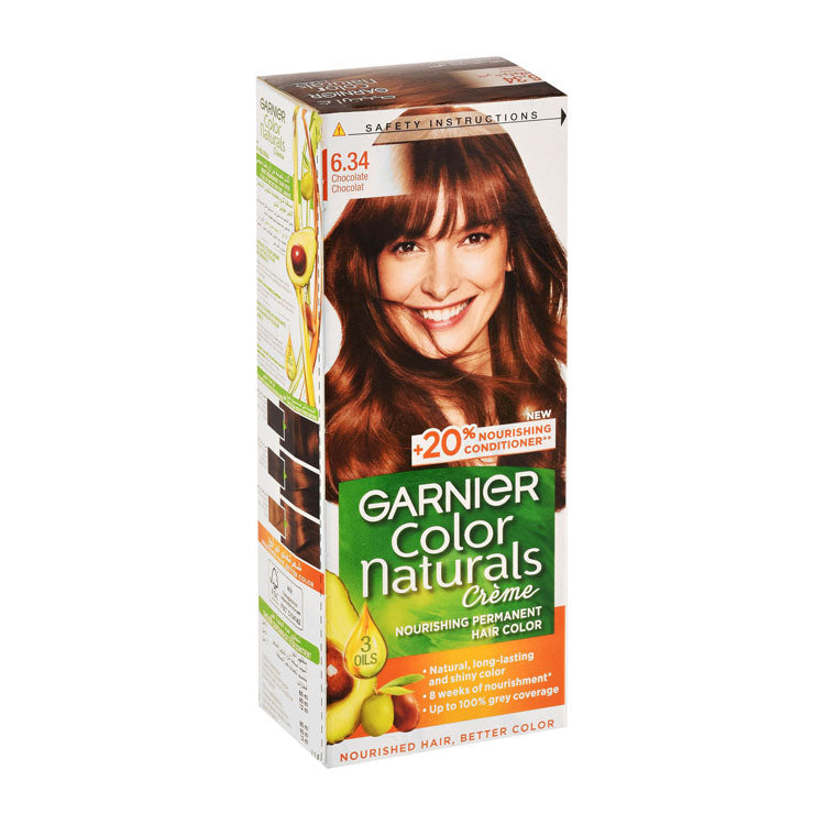 Garnier Color Naturals Nourishing Permanent Hair Dye Cream with Shea Butter, Avocado & Olive Oils Chocolate 6.34 (15% Off)