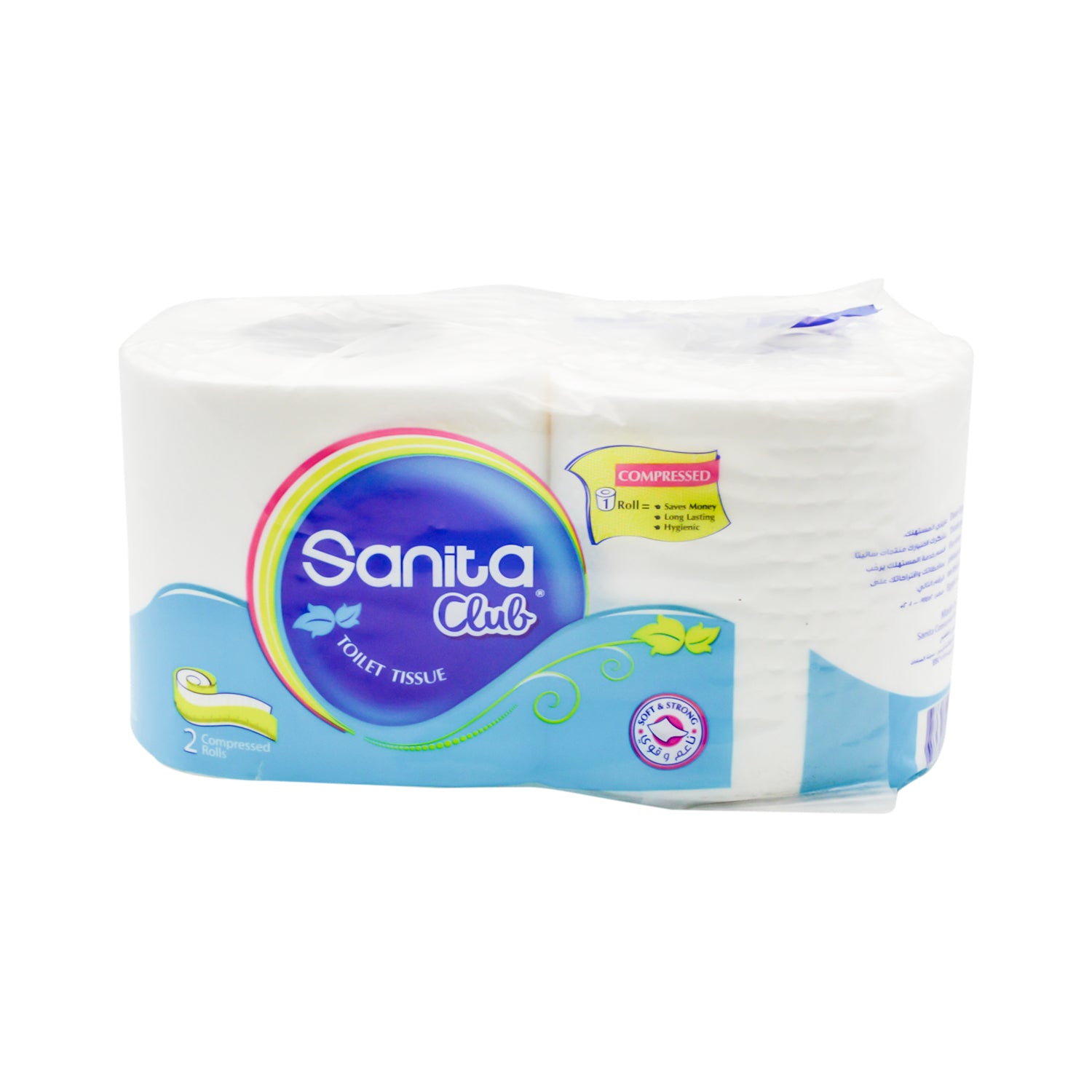 لفائف ورق تواليت سانيتا كلوب، طبقتان (11.2 × 9.4 سم)