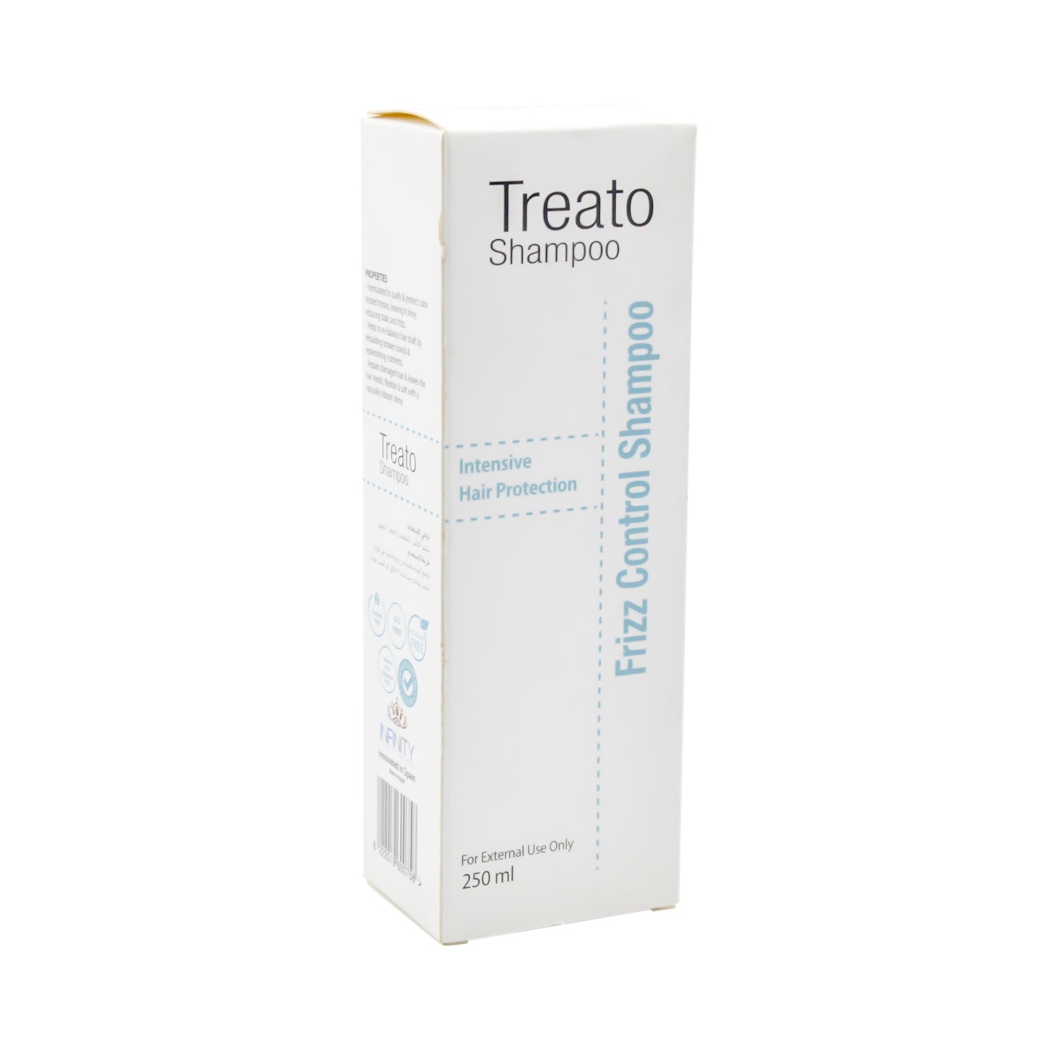 Infinity Treato Anti-Frizz Shampoo for Damaged, Color Treated & Dull Hair - SLS free, parabens free, fragrance free