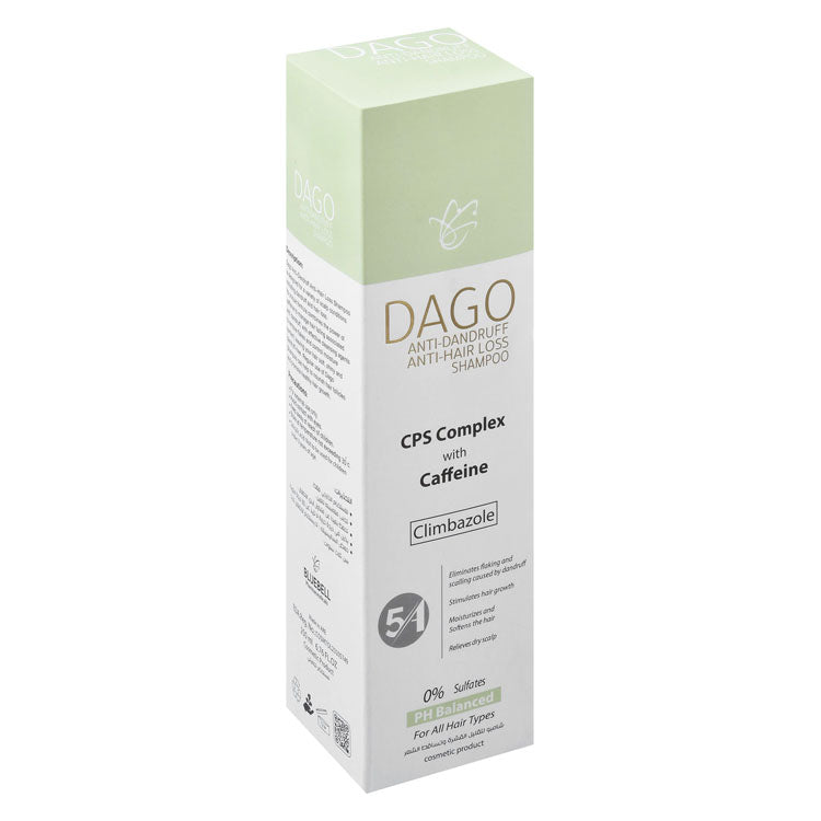 Dago Moisturizing, Anti-Hair Loss & Anti-Dandruff Shampoo with Caffeine & Climbazole for All Hair Types - sulfate free