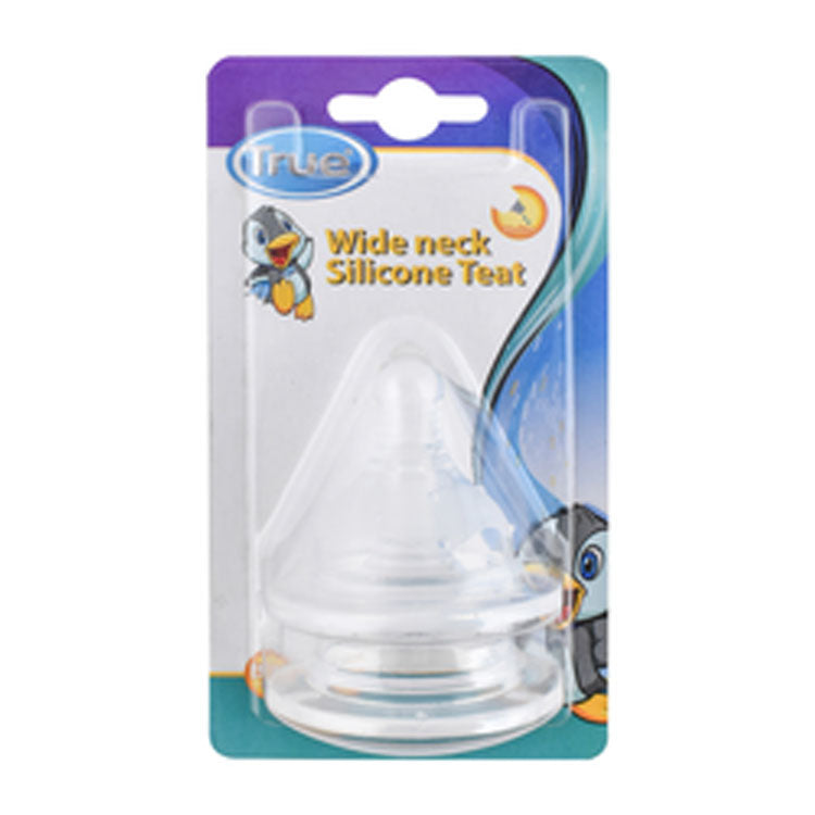 True Wide Neck Medium Flow Silicone Teats