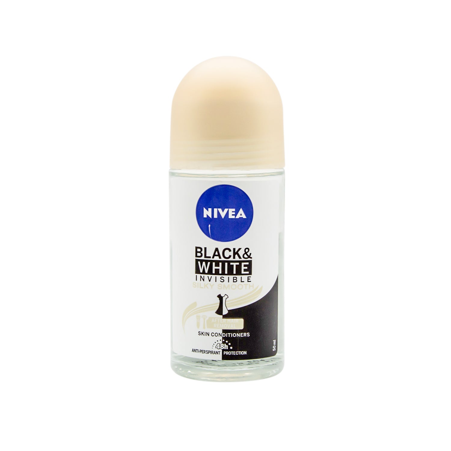 NIVEA Black & White Invisible 5in1 After Hair Removal 72H Antiperspirant Roll-On Deodorant for Women