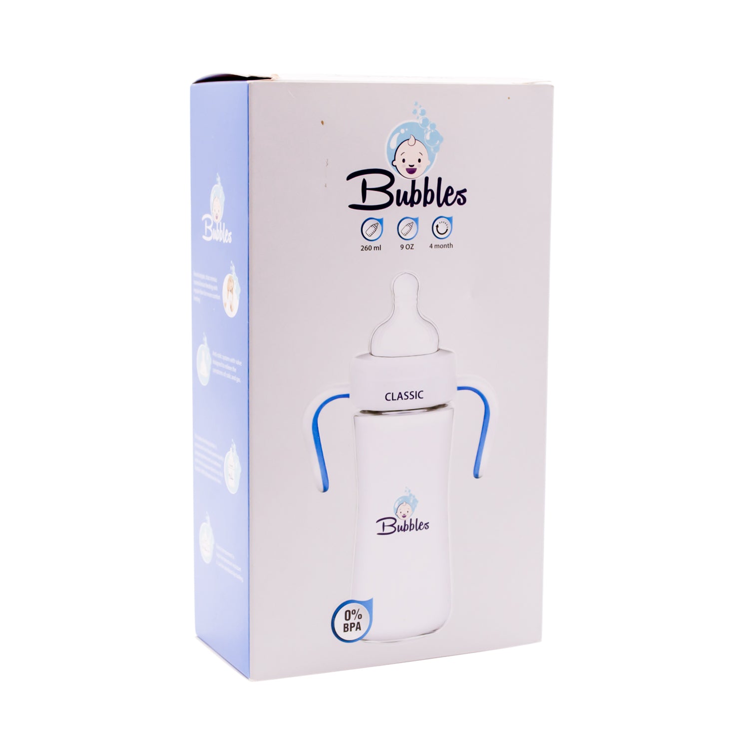 Bubbles Classic 260ml Anti-Colic Nursing Bottle (4+ Months) - BPA free