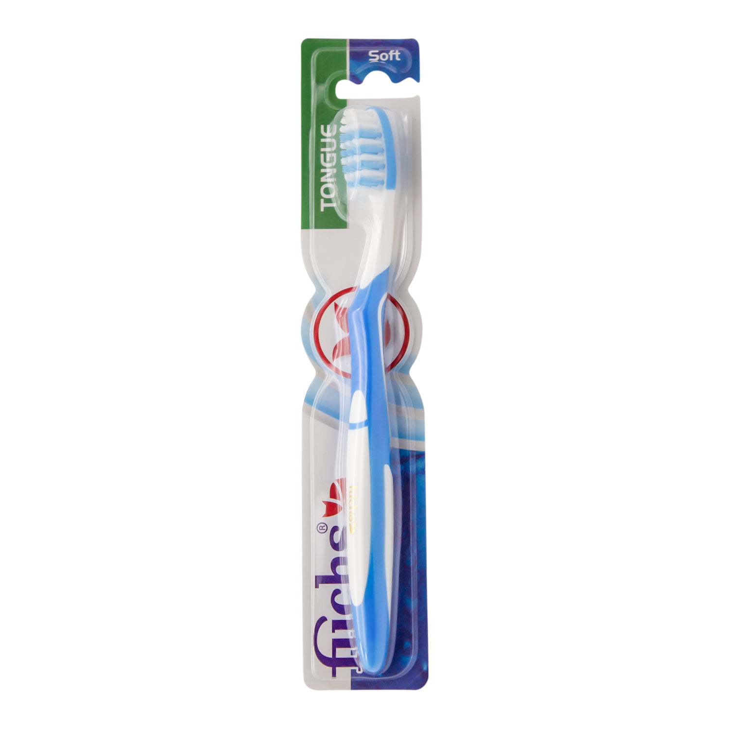 Fuchs Tongue Green & White Medium Toothbrush