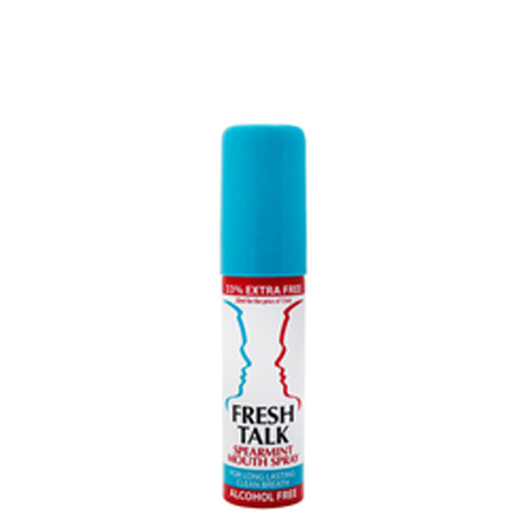 Fresh Talk Mouth Spray Spearmint Flavor for Long Lasting Clean Breath (33% Extra Free) - alcohol free