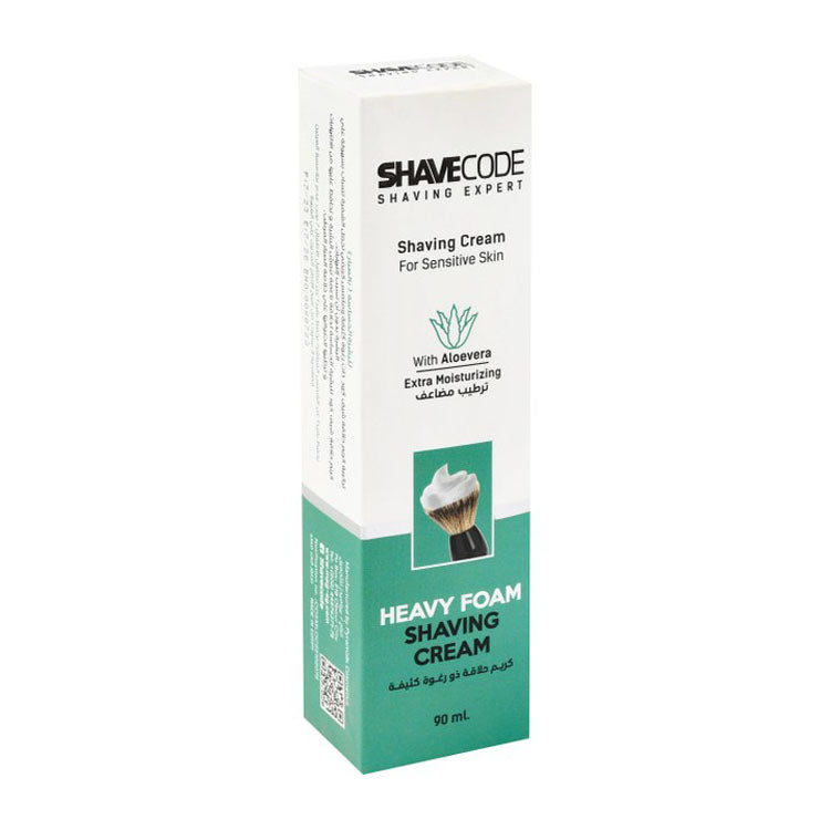 Shave Code Moisturizing Shaving Cream with Aloe Vera & Coconut Oil Extracts for Sensitive Skin