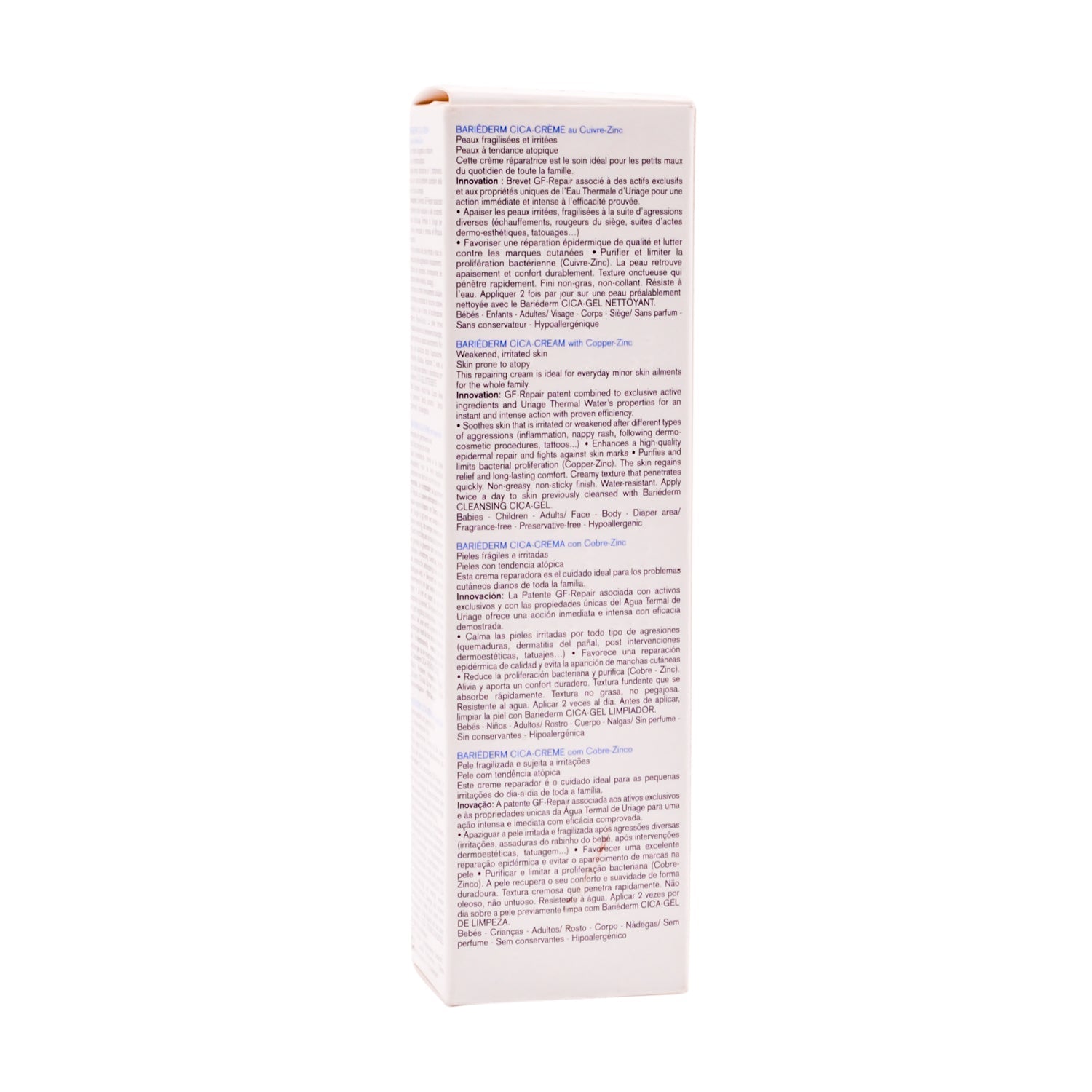 Uriage Eau Thermale Bariederm Hypoallergenic Water-Resistant Repairing Cica-Cream for Weakened & Irritated Skin - fragrance free, preservatives free