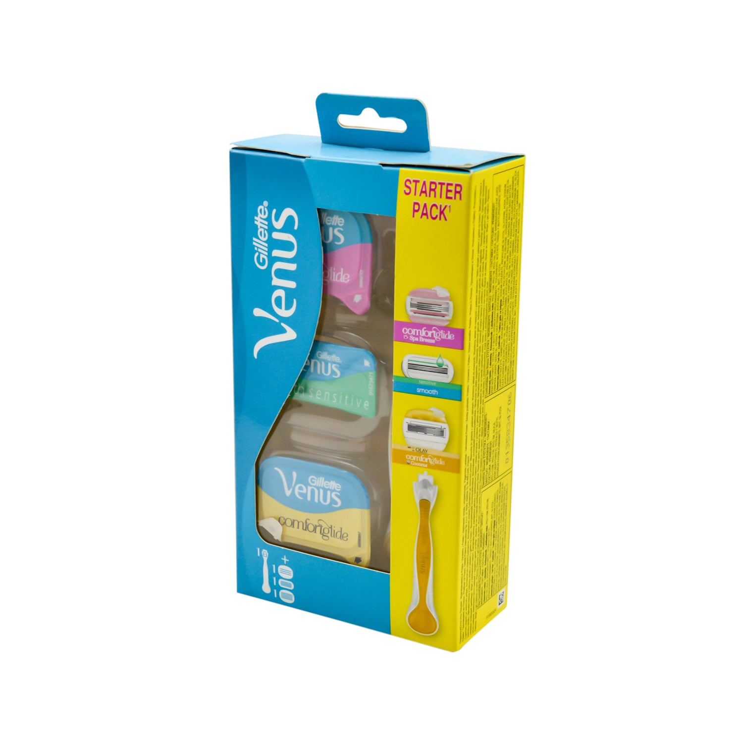 Gillette Venus Plus Olay Comfortglide Coconut 5-Blade Razor with Metal Handle & 2 Refills