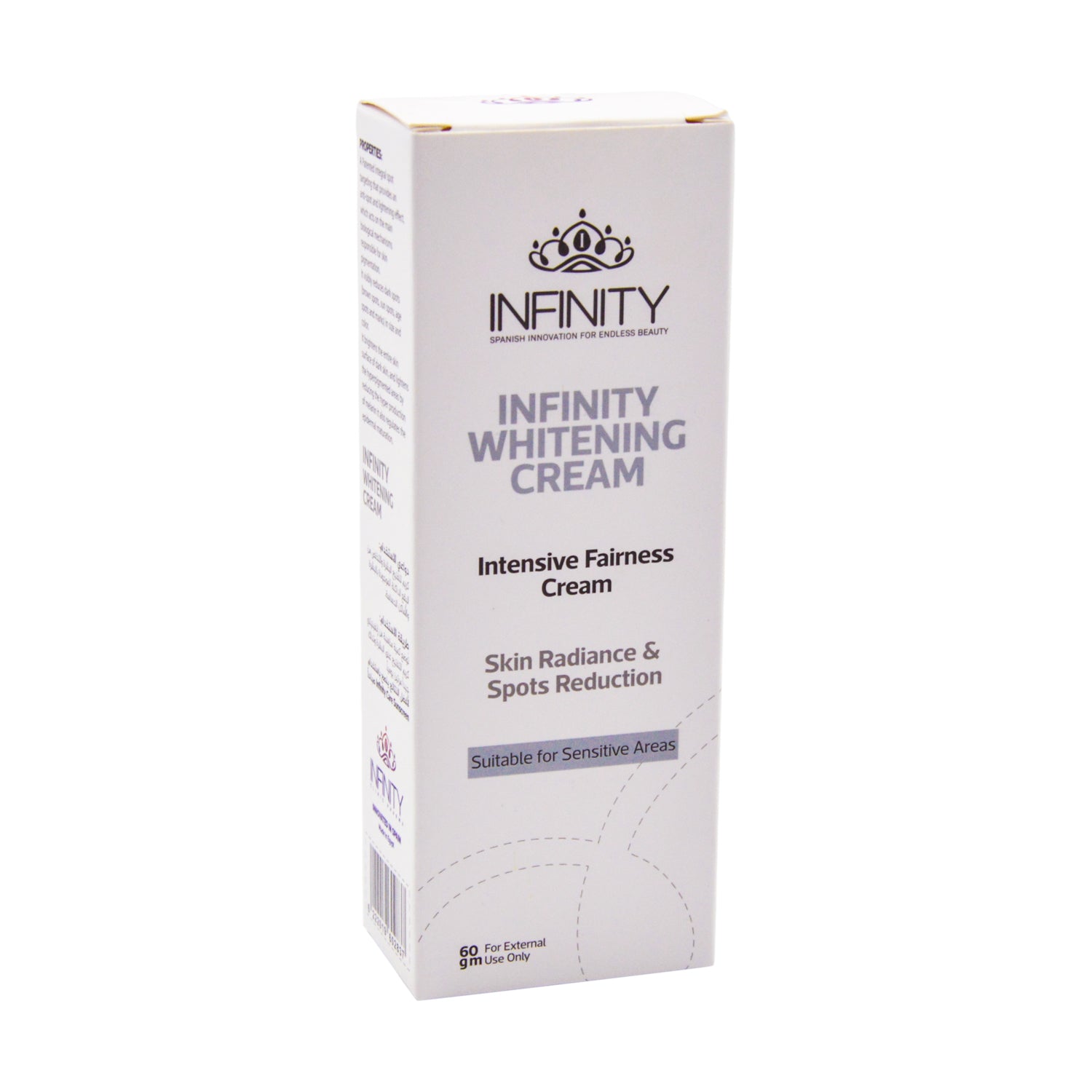 Infinity Intensive Whitening Facial Cream for Skin Radiance & Spots Reduction - parabens free, fragrance free, phthalate free