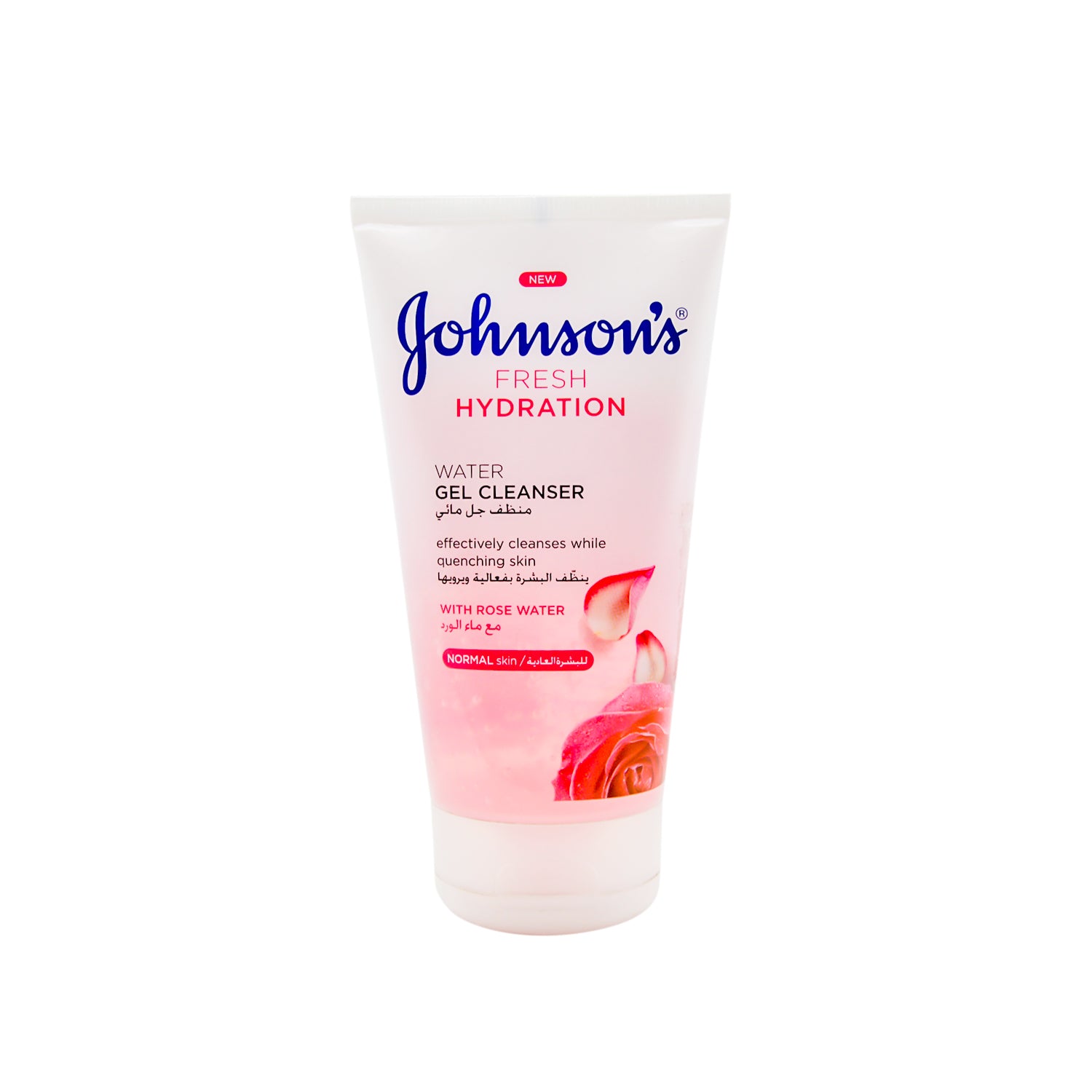 Johnson's Fresh Hydration Water Gel Facial Cleanser with Rose Water for Normal Skin