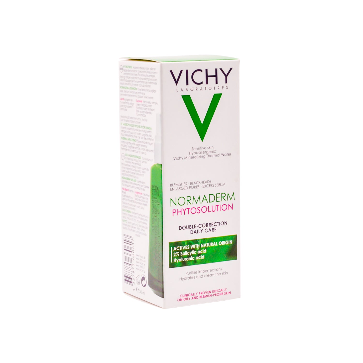Vichy Normaderm Hypoallergenic 2% Salicylic Acid Facial Moisturizer with Sarcosinic & Hyaluronic Acid for Sensitive & Acne-Prone Skin - non comedogenic